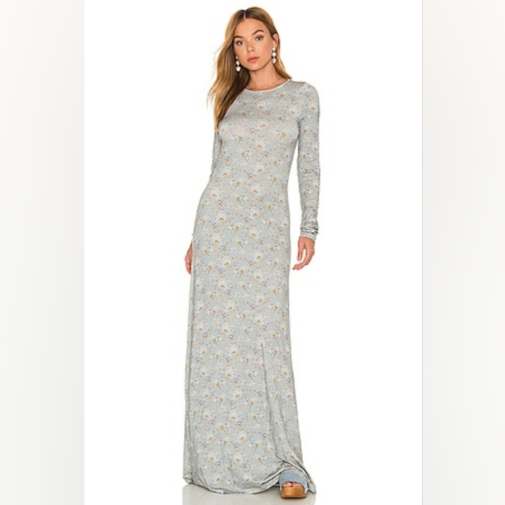 NWT Bricken Maxi Dress in Sky Gray LoveShackFancy SZ S